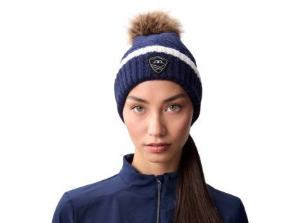 Čepice s bambulkou ALESSANDRO ALBANESE Monogram navy