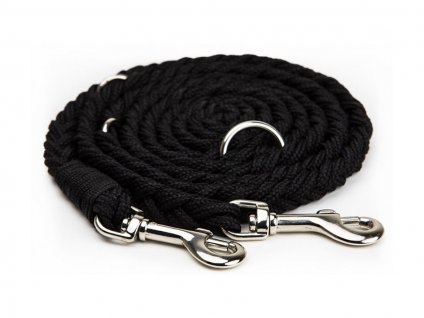 Vodítko NOBBY pletené černé (L-XL) 2,5x200cm
