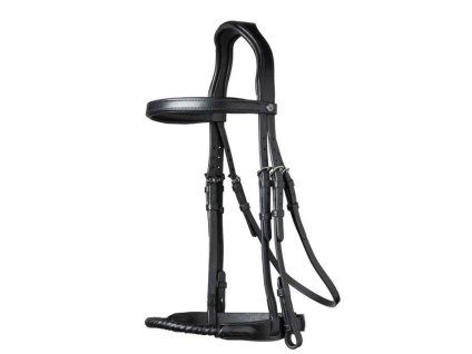 Uzdečka TRUST Dublin Rope s anglickým nánosníkem black/silver COB