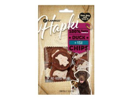 FLAMINGO Hapki Duck & Fish Chips with Biscuits 85g