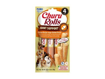 INABA Churu Dog Rolls Joint Support kuře 4x12g