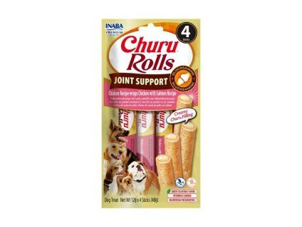 INABA Churu Dog Rolls Joint Support kuře a losos 4x12g