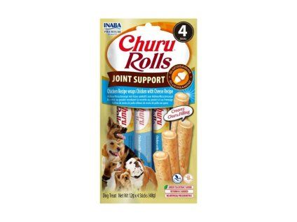 INABA Churu Dog Rolls Joint Support kuře a sýr 4x12g