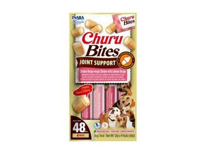 INABA Churu Dog Bites Joint Support kuře a losos 4x12g