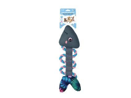 Hračka COOLPETS textil - Pull Me! Flower ryba s lanem