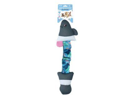 Hračka COOLPETS textil - Pull Me! Flamingo ryba