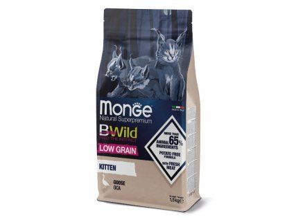 MONGE Cat Bwild Kitten Low Grain husa 1,5kg