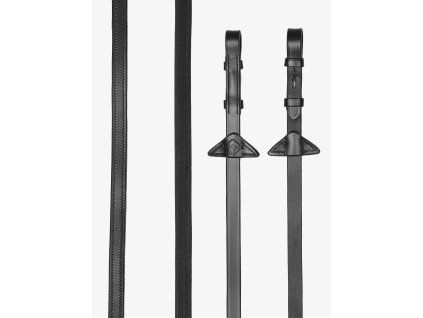 Otěže LEMIEUX Rubber Half lined black/silver PONY
