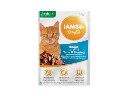 Kapsička IAMS Cat Delights Tuna & Herring in Jelly 85g