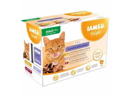 Kapsička IAMS Cat Delights Land Collection in Gravy 12x85g (multipack)