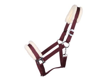 Ohlávka Q-ESSENTIALS Cali s beránkem burgundy SHETTY