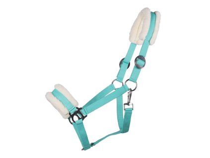 Ohlávka Q-ESSENTIALS Cali s beránkem turquoise MINI SHETTY