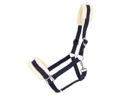 Ohlávka Q-ESSENTIALS Cali s beránkem navy MINI SHETTY