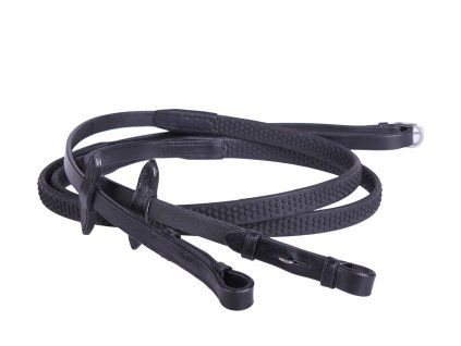 Otěže QHP Rubber Soft black FULL