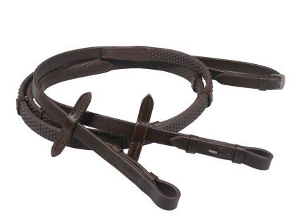 Otěže QHP Rubber brown FULL