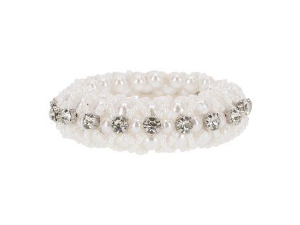 Gumička do vlasů QHP Diamond white