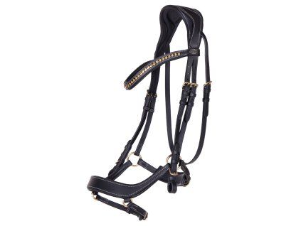 Uzdečka QHP Devi s anatomickým nánosníkem black COB