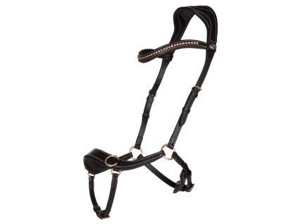 Bezudidlová uzdečka QHP Anatomical black SHETTY