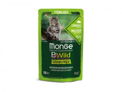 Kapsička MONGE Cat BWild Grain Free Adult Large Breed buvol 85g