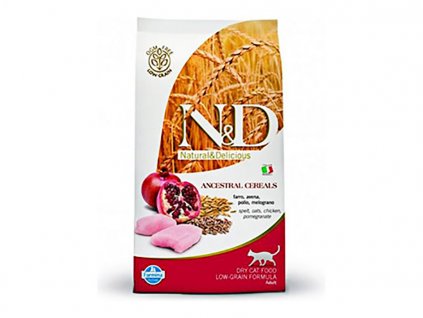 N&D Low Grain Cat Adult Chicken & Pomegranate 5kg