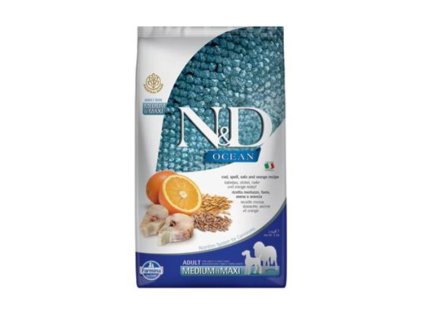 N&D Low Grain Ocean Dog Adult Medium/Maxi Codfish & Orange 2,5kg