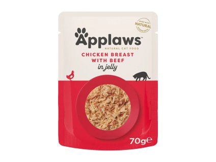 Kapsička APPLAWS Cat Jelly kuřecí prsa a hovězí 70g