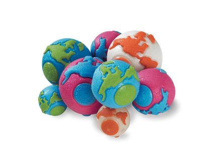 Hračka PLANET DOG - Orbee-Tuff Ball Zeměkoule fosfor/oranžová (S) 5,5cm