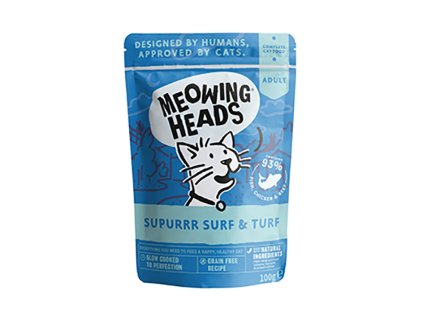 Kapsička MEOWING HEADS New Supurrr Surf & Turf 100g