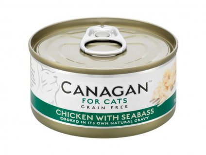 Konzerva CANAGAN Cat kuře a mořský vlk 75g