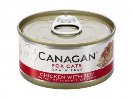 Konzerva CANAGAN Cat kuře a hovězí 75g
