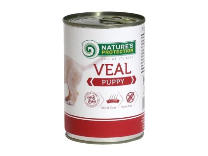 Konzerva NATURE´S PROTECTION Dog Puppy telecí 400g