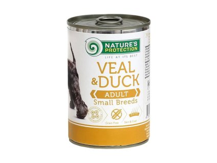 Konzerva NATURE´S PROTECTION Dog Small telecí a kachna 400g