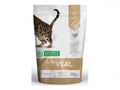 Kapsička NATURE´S PROTECTION Cat Indoor with Veal 100g