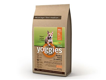 YOGGIES Active kachní maso & zvěřina 15kg