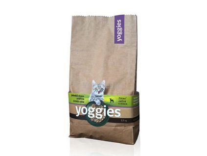 YOGGIES Cat Basic jehněčí maso, zvěřina & bílá ryba 1,5kg