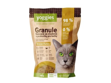 YOGGIES pro kočky s krocaním masem a probiotiky 400g