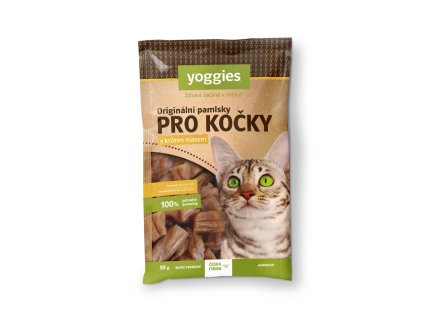 YOGGIES BARF krůtí masové pamlsky ze sušeného masa pro kočky 50g