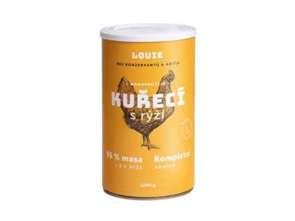 Konzerva LOUIE Dog kuřecí s rýží 1200g