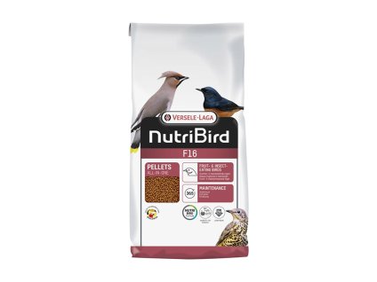 VERSELE-LAGA NutriBird F16 - celoroční extrudy pro sojkovité, drozdovité a lorie, střední ovocno a hmyzožravé druhy 800g