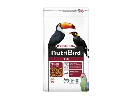 VERSELE-LAGA NutriBird T16 - celoroční extrudy pro tukany, turaka a velké ovocnomilné druhy ptáků 10kg