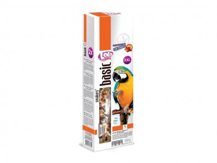 Tyčky LOLO Basic XXL ovocné a ořechové pro velké papoušky 250g (2ks)