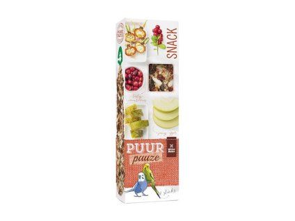 Tyčinky PUUR Pauze Snack - jablko a šípek pro andulky 60g (2ks)