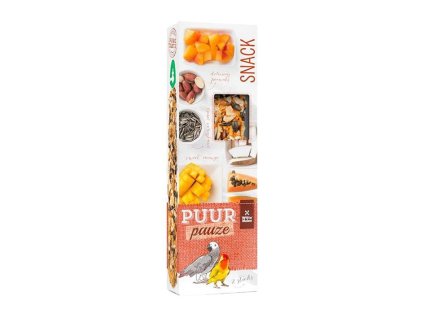Tyčinky PUUR Pauze Snack - kokos a papája pro papoušky 140g (2ks)