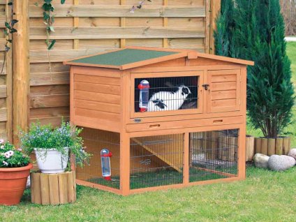 Dřevěná klec pro králíky TRIXIE 124x102x78cm (DOPRODEJ)