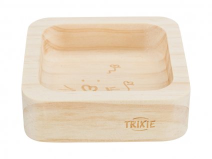 Miska pro hlodavce TRIXIE dřevěná čtvercová 11x11cm (190ml)