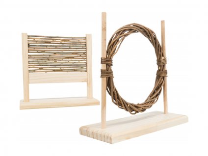 Hračka pro hlodavce TRIXIE - Agility set ze dřeva a proutí (překážka a kruh) 28×26×12cm