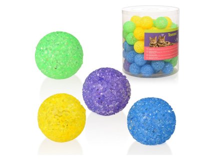 Hračka pro kočky TOMMI - míček Glitzerball 4cm (MIX BAREV)