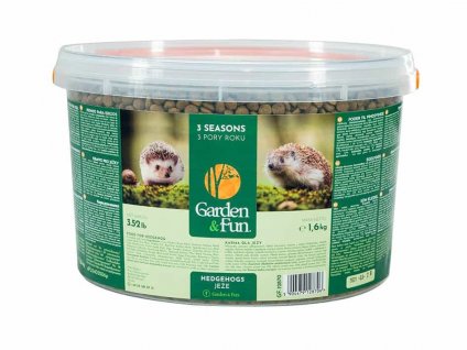 GARDEN FUN krmivo pro volně žijící ježky 1,6kg (kyblík) (DOPRODEJ EXP. 31.5.2024) (K) (J)