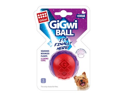 Hračka GIGWI guma - Ball (S) červeno/purpurová 5cm