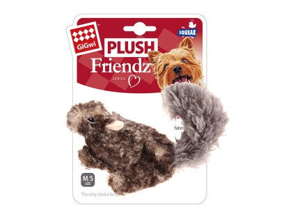 Hračka GIGWI plyš - Plush Friendz veverka šedá 22x7x12cm